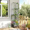 Outsunny Hochbeet mit Rankgitter mobiler Blumenkasten mit Produktbild-Vorschau 9