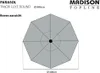 A top-down view diagram of a round parasol with dimensions indicated. Produktbild-Vorschau
