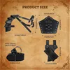 A product size chart showing various medieval costume accessories with measurements. Náhled obrázku produktu