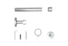 A collection of curtain rod hardware components laid out on a white background. Produktbild-Vorschau