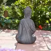 XXXL Großer Buddha 50 cm dunkelgrau Steinoptik Garten Deko Produktbild-Vorschau 5