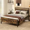 A bedroom scene with a bed, nightstand, and wall decor. Podgląd zdjęcia produktu