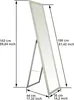 A diagram showing the dimensions of a full-length mirror with a stand. Náhled obrázku produktu