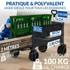 Chariot de supermarché pliable 100kg frein poche latérale Voir les images du produit 2