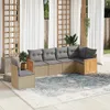 vidaXL 6-tlg. Garten-Sofagarnitur mit Kissen Beige Poly Produktbild-Vorschau 2