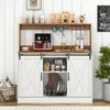 COSTWAY Koffiebar kast in landelijke stijl met Productafbeelding-voorbeeld 8