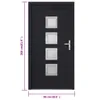 vidaXL Drzwi wejściowe antracyt 98x208 cm PVC Podgląd zdjęcia produktu 10