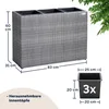 CASARIA® Blumenkasten 3 Innentöpfe Polyrattan Herausnehmbar Produktbild-Vorschau 3