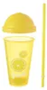 Gelber Trinkbecher mit Deckel und Strohhalm für Smoothies Produktbild-Vorschau 3