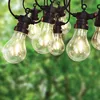 String lights hanging outdoors with a blurred green background of trees. Anteprima dell’immagine prodotto