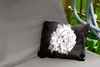 MuchoWow® Outdoor Kissen - Weiße Hortensie vor schwarzem Produktbild-Vorschau 2