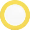 A single yellow and white plate shown from a top-down view against a white background. Anteprima dell’immagine prodotto