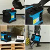 A collage of four images showing a portable generator being prepared, used, and transported. Anteprima dell’immagine prodotto
