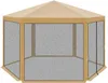 Šesťhranný záhradný pavilón 2x2x2,5 m s moskytiérou Béžová Náhľad obrázku produktu 4