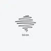 A graphic illustration of a swirling line with text indicating a measurement. Voir les images du produit