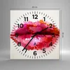 Wanduhr - Quadrat - Glasuhr - Rote Lippen glänzend Lippe Produktbild-Vorschau 3