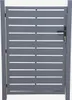 A gray aluminum garden gate with a black handle and a key. Anteprima dell’immagine prodotto