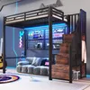 Hochbett 90x200cm mit Kleiderschrank, Leiter, Kleiderstange Produktbild-Vorschau 1