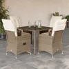The Living Store 5-tlg. Garten-Essgruppe mit Kissen Beige Produktbild-Vorschau 2