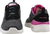 A pair of Skechers sneakers shown from the front and side. Produktbild-Vorschau