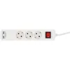UNITEC Steckdosenleiste 3 fach 2 x USB  mit Schalter weiß  Produktbild-Vorschau 9