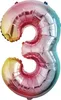 Ballon en plastique chiffre 3, environ 80 cm, couleur Voir les images du produit 1