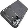 A close-up shot of a smartphone case with a carbon fiber texture and a camera module. Produktbild-Vorschau