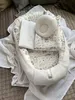 Waffelpique WEIß/ HASE Beige Babynestchen Unterlage 5 Tlg Produktbild-Vorschau 3