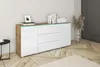 A modern sideboard with LED lighting in a room setting. Produktbild-Vorschau