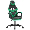 vidaXL Gaming-Stuhl mit Fußstütze Schwarz und Grün Produktbild-Vorschau 1