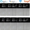 A collage of smart thermostat panels displayed in a grid. Náhled obrázku produktu