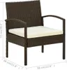 Gartenstuhl mit Kissen Poly Rattan Braun Produktbild-Vorschau 7