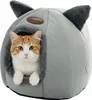 Relaxdays Katzenhöhle mit Katzenohren, Katzenbett mit Produktbild-Vorschau 1