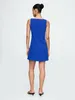 GAP Blaues Stretch A-Linien-Kleid mit hohem, quadratischem Produktbild-Vorschau 2