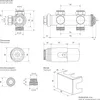 Technical drawings and diagrams of plumbing fittings with dimensions. Produktbild-Vorschau
