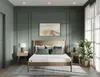 A bedroom scene with a bed, nightstands, and a plant. Produktbild-Vorschau