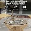 Outsunny Table basse de jardin ronde, table d'appoint en Voir les images du produit 4