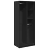 An empty black wardrobe with shelves and a hanging rail. Produktbild-Vorschau
