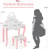 COSTWAY Kinder Schminktisch mit Hocker, Prinzessin Produktbild-Vorschau 4