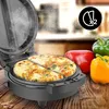 An omelette maker with two cooked omelettes inside, surrounded by bell peppers. Produktbild-Vorschau