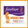 The image shows the packaging of Femibion 2, a prenatal supplement, with an illustration of a pregnant woman. Produktbild-Vorschau