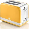 A yellow and silver retro toaster is shown from a slight angle on a white background. Podgląd zdjęcia produktu