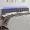 vidaXL LED Kopfteil Grau 180x5x78/88 cm Kunstleder Produktbild-Vorschau 2