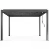 Pergola bioclimatique 3 x 4 m autoportée avec 3 stores gris Voir les images du produit 6