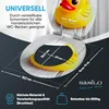 A product image showing a toilet seat with a duck design, along with dimensions and feature callouts. Náhled obrázku produktu