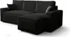 Ecksofa AMRO Schlafsofa mit Bettkasten CORD Stoff (Schwarz) Produktbild-Vorschau 2