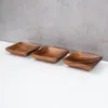 3er Set Snackteller Klein 10x10cm Akazienholz Teller Natur Produktbild-Vorschau 3