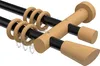 Interdeco Gardinenstange / Vorhangstange Schwarz / Buche Produktbild-Vorschau 1