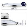 A diagram showing the dimensions of a pot lid. Produktbild-Vorschau