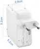 A white power adapter with dimensions indicated by blue lines and text. Podgląd zdjęcia produktu